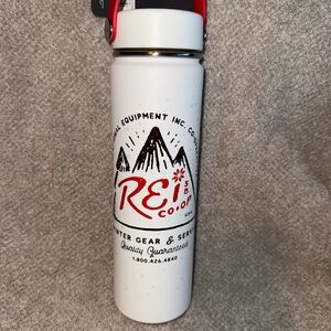 REI Co-op White and Red Hydroflask